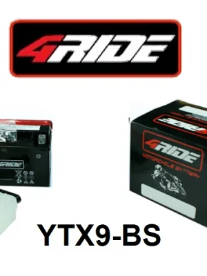 Sezónní Sleva motobaterie - akumulátor YTX9-BS 12V 8Ah 120A 152x88x107 mm 4 RIDE