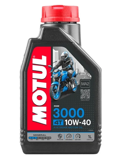 Nakupujte Hned Motorový olej pro 4T motory MOTUL 3000 4T SAE 10W40; JASO MA-2 SJ