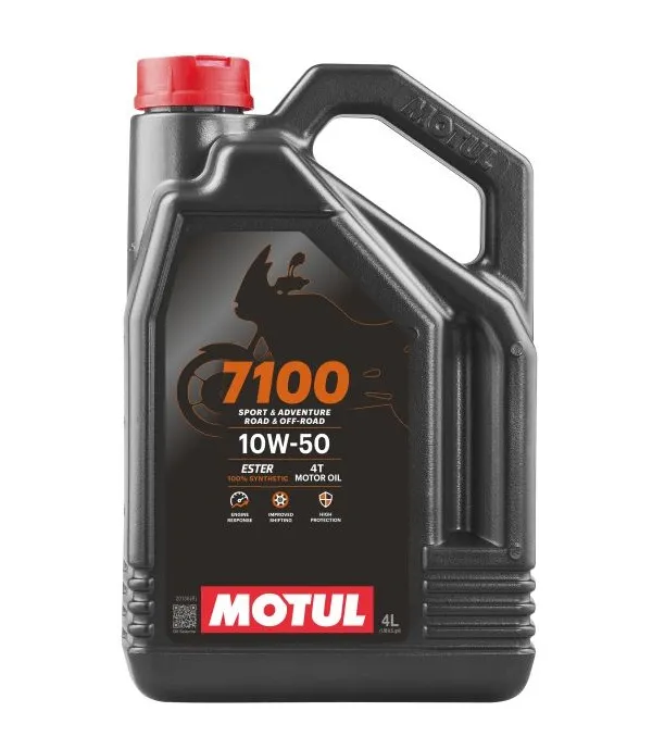 Motorový olej pro 4T motory MOTUL 7100 10W50 4l, API SN, JASO MA-2 Sezónní Sleva