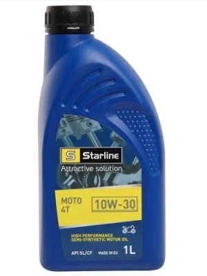 Nová Kolekce Motorový olej pro 4T motory STARLINE MOTO 4T 10W-30 API SL/CF