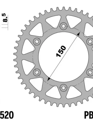 Vysoce Kvalitní Rozeta ocelová PBR Sprockets pro HUSABERG/HUSQVARNA/GAS GAS/KTM mod.520