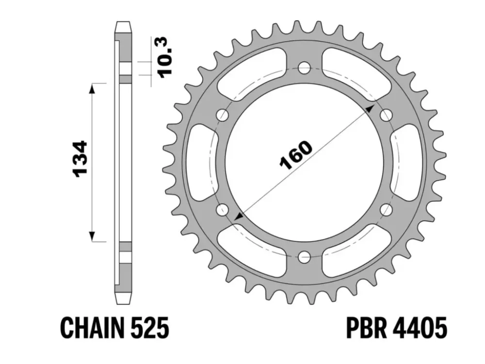 Rozeta ocelová temperovaná PBR Sprockets pro HONDA CBR/CBR-F/ CBR-RR/600/1000 /NT 1100 mod.525 Ihned K Objednání