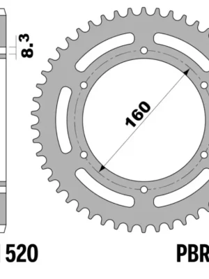 Kup Teď Rozeta ocelová PBR Sprockets pro Aprilia 125/650/ BETAMOTOR 240/350/ BMW 313/650/ FANTIC 200/403/ GILERA 125/500/ HUSQVARNA 650/701 mod. 520