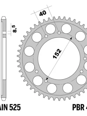 Rozeta ocelová PBR Sprockets pro CAGIVA 1000 Navigator/900 Gran Canyon mod.525 Nízká Cena