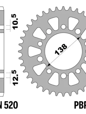 Akční Nabídka Rozeta ocelová PBR Sprockets pro HONDA CB/ CBR/ CBR-R/ CB-F/ HORNET/ CT/ CTX/ NT / FORZA/ INTEGRA/ NC/ X-ADV/ 500/600/650/700/750/900/1000/ YAMAHA YZF-R6/ YF-R1/ MT-09 mod.520