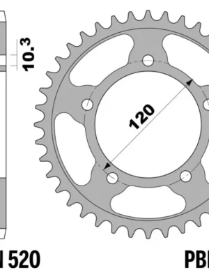 Odeslání Ihned Rozeta ocelová temperovaná PBR Sprockets pro APRILIA 660 RS/ TUONO/ FACTORY/ TUAREG mod.520