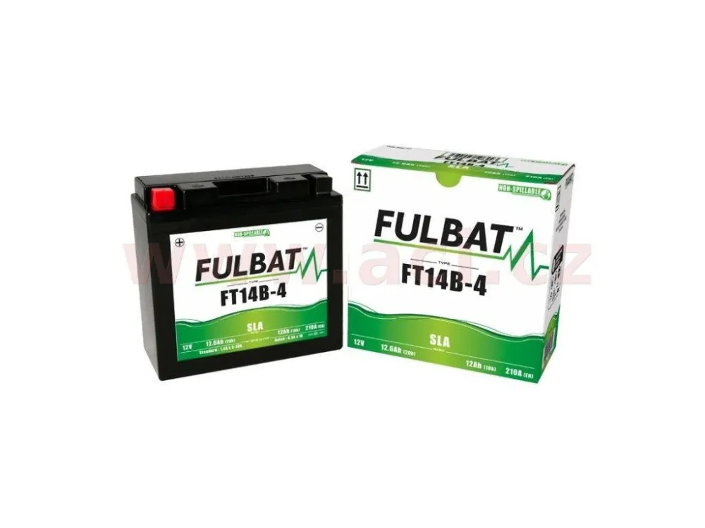 Ověřený Motobaterie Fulbat 12V, FT14B-4 SLA, 12Ah, 210A, konvenční 184x124x170, (včetně balení ele