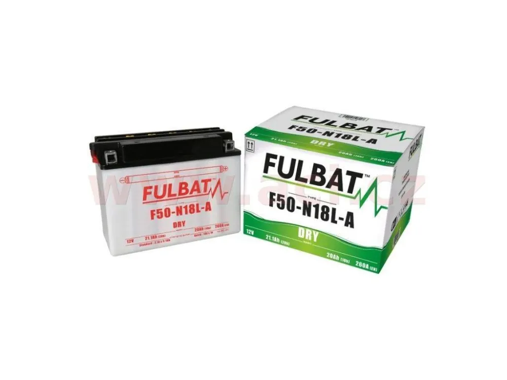 Motobaterie Fulbat 12V, F50-N18L-A, 20Ah, 260A, konvenční 205x90x162, (včetně balení elekt Originální