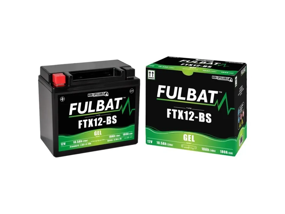 Originální Motobaterie Fulbat 12V, FTX12-BS GEL, 10Ah, 180A, bezúdržbová MF AGM 150x87x130