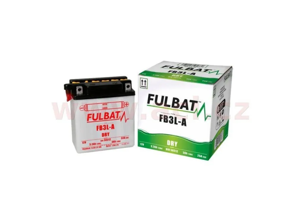Motobaterie Fulbat 12V, FB3L-A, 3Ah, 25A, konvenční 98x56x110 (včetně balení elektrolytu) Must-Have