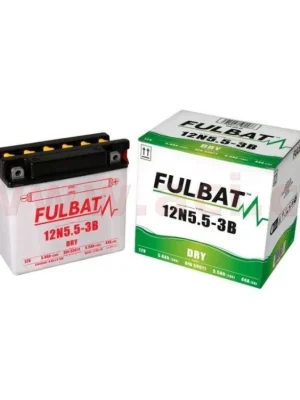 Jen Po Omezenou Doba Motobaterie Fulbat 12V, 12N5.5-3B, 5,5Ah, 44A, konvenční 135x60x130, (včetně balení elektr