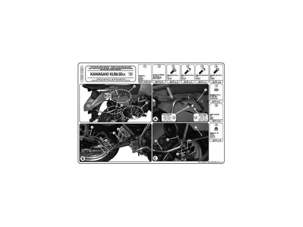 Sleva KAPPA držáky bočních kufrů MONOKEY KAWASAKI KLR 650 Enduro (07-19) ( i pro MONOKEY RETRO-F