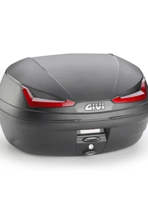 E455N Simply IV kufr GIVI černý (Monolock s vlastní plotnou), červené odrazky, objem 45 litrů Ověřený
