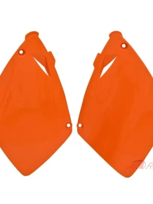 boční číslové tabulky KTM, RTECH (oranžové, pár)- 5A Sezónní Sleva