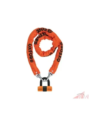 řetězový zámek na motocykl Heavy Duty, OXFORD (oranžový plášť, délka 1,5 m)- 5A Vysoce Kvalitní