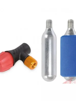 Výprodej sada 2 bombiček CO2 s adaptérem pro dofouknutí pneu, OXFORD- 5A