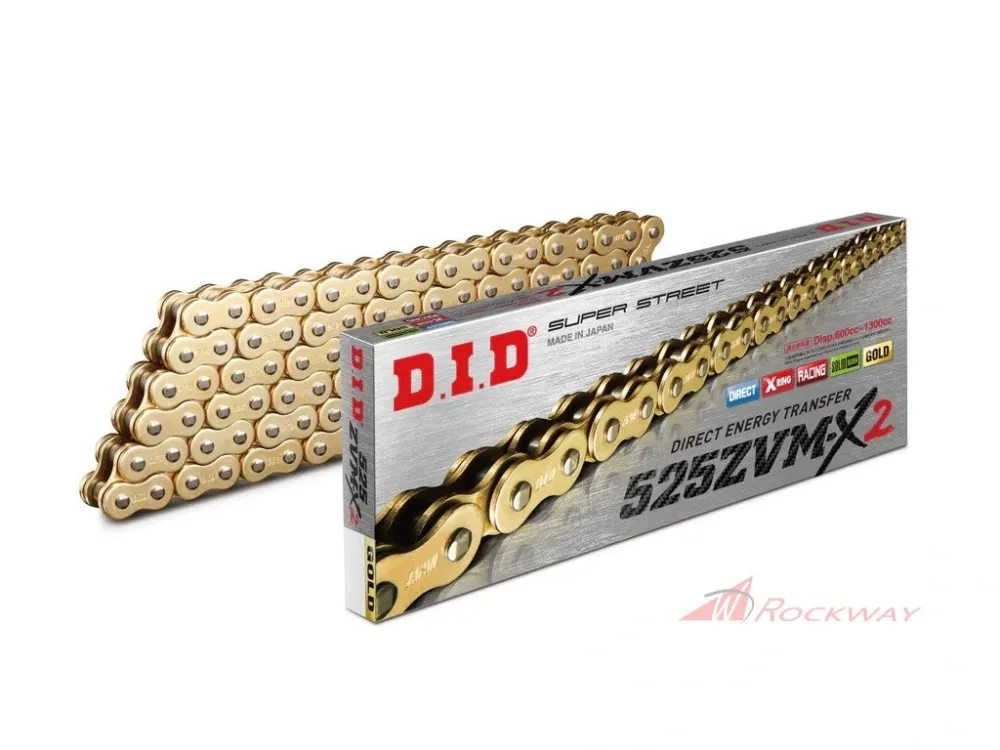 SUPERSTREET X-Ring chain D.I.D Chain 525ZVM-X2 124 článků Zlatá/Zlatá- 5A Vrácení Zdarma