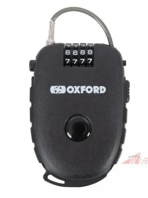 svinovací lankový zámek RETRACTABLE COMBINATION LOCK, OXFORD (délka 0,75 m, tl. 2,4 mm, černý)- 5A Aktuální