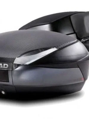 Vrchní kufr na motorku SHAD SH48 D0B48306R Tmavě šedý s opěrkou, karbonový kryt a zámek PREMIUM SMART Výprodej