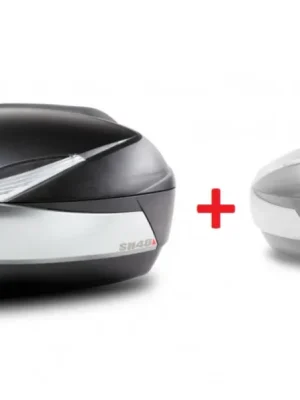 Pouze Dnes Vrchní kufr na motorku SHAD SH48 D0B48400+D0RI4800 nový titan se zámkem PREMIUM SMART a opěrkou