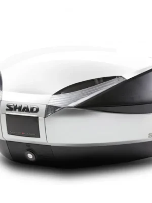 Koupit Online Vrchní kufr na motorku s barevným krytem SHAD SH48 bílá se zámkem PREMIUM SMART