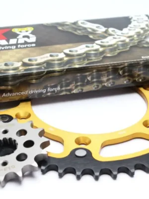 Bezpečná Platba Řetězová sada EK PREMIUM EK + SUPERSPROX se zlatým řetězem řady ZVX3 -absolutní TOP kvalita