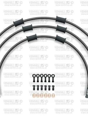 Akce STANDARD Hadice přední brzdy sada Venhill POWERHOSEPLUS SUZ-18002FB-BK (3 hadice v sadě) černé hadice, černé koncovky