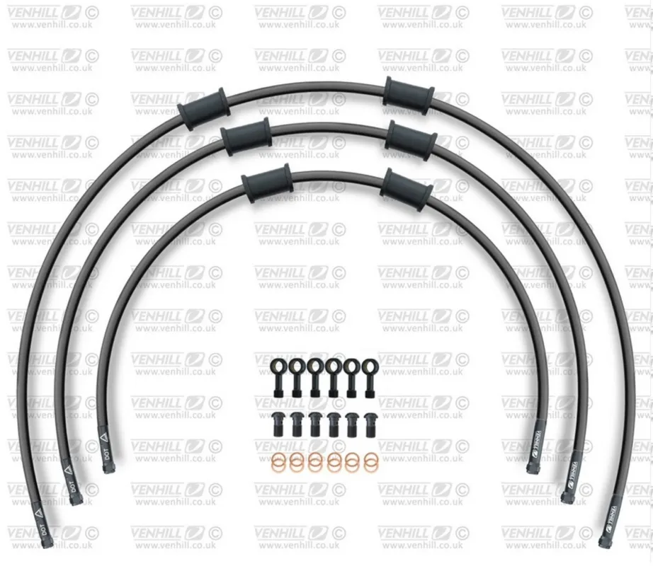 STANDARD Hadice přední brzdy sada Venhill POWERHOSEPLUS SUZ-11004FB-BK (3 hadice v sadě) černé hadice, černé koncovky Jen Po Omezenou Doba