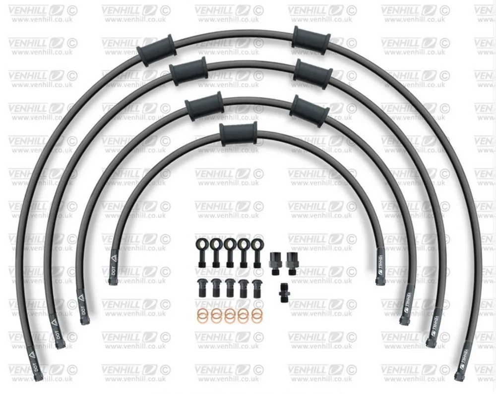 Horká Nabídka STANDARD Hadice přední brzdy sada Venhill POWERHOSEPLUS SUZ-5004FB-BK (4 hadice v sadě) černé hadice, černé koncovky