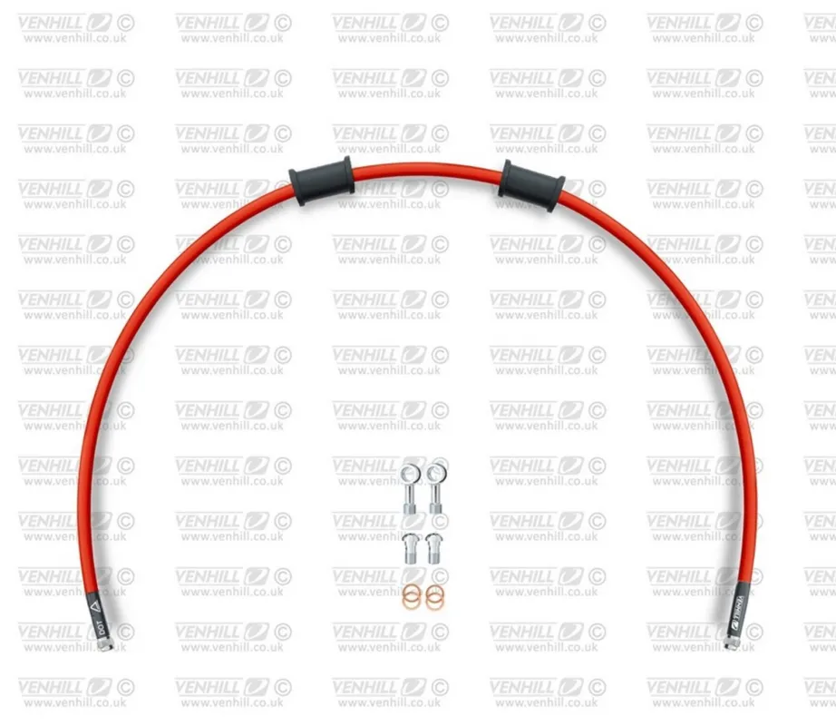 Hadice zadní brzdy Venhill POWERHOSEPLUS KAW-9003RS-RD (1 hadice v sadě) červené hadice, nerezové koncovky Levný