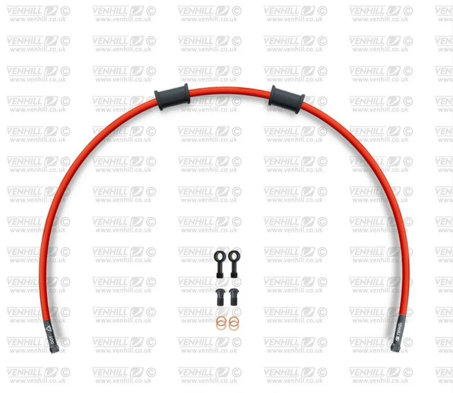 Novinka Hadice zadní brzdy Venhill POWERHOSEPLUS SUZ-11013RB-RD (1 hadice v sadě) červené hadice, černé koncovky