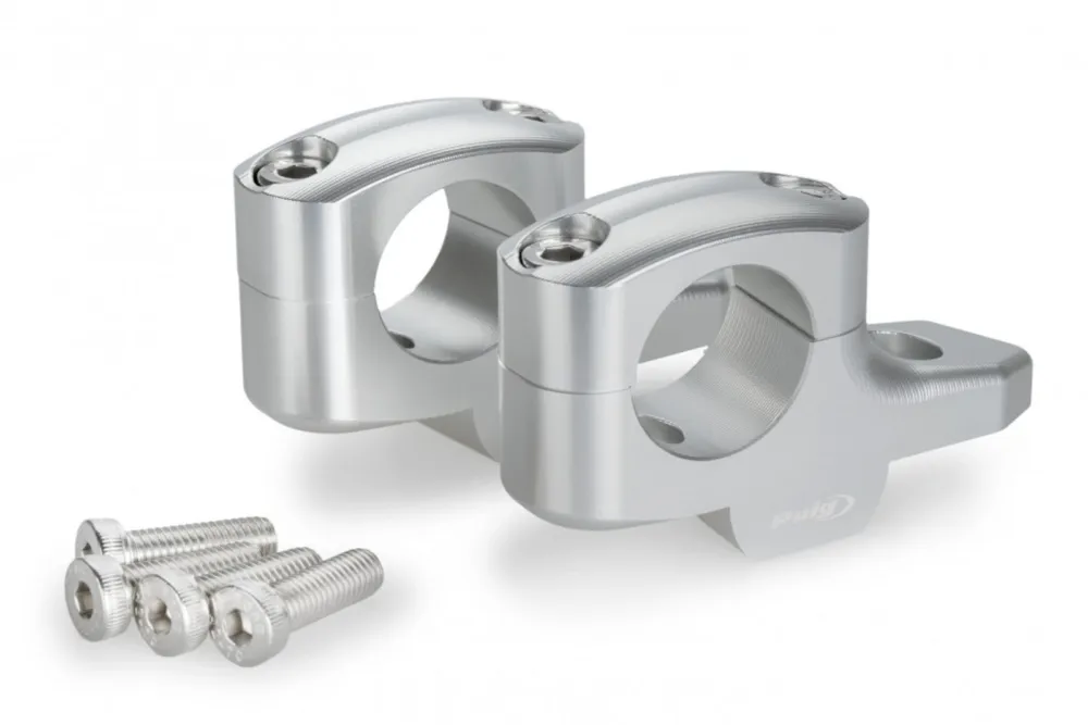 Hit Sezóny Zvýšení řidítek PUIG PULLBACK 21882P stříbrná height 20mm, d 32mm, back 16mm