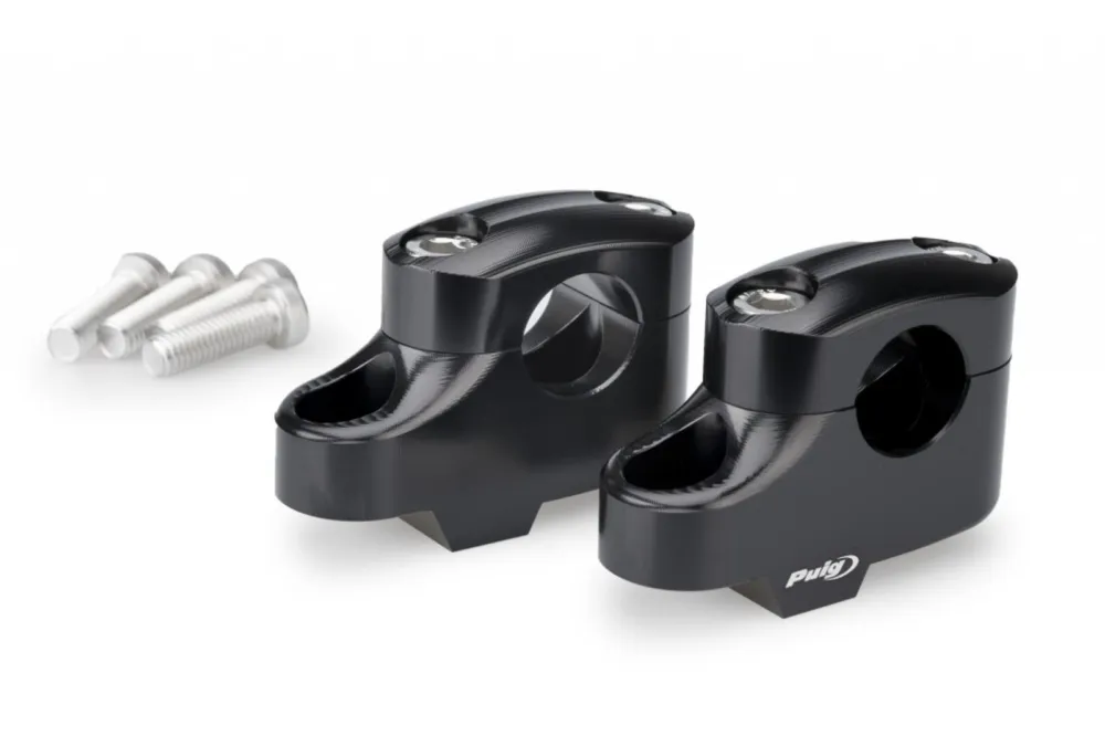 Tovární Cena Zvýšení řidítek PUIG PULLBACK 21811N černý height 20mm, d 25mm, back 16mm