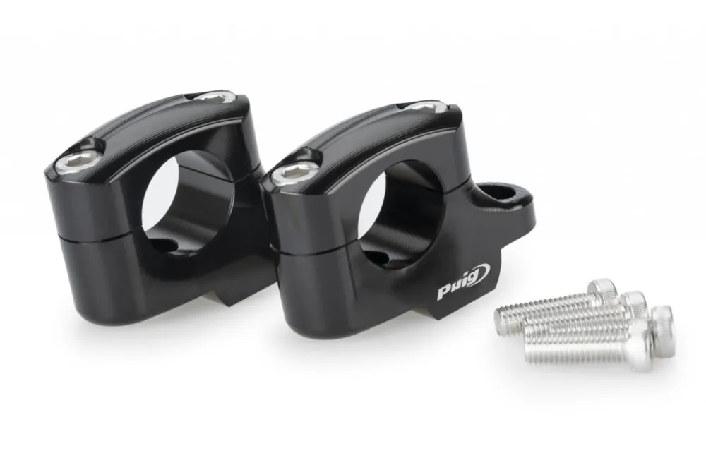 Tovární Cena Zvýšení řidítek PUIG PULLBACK 22180N černý height 20mm, d 29mm