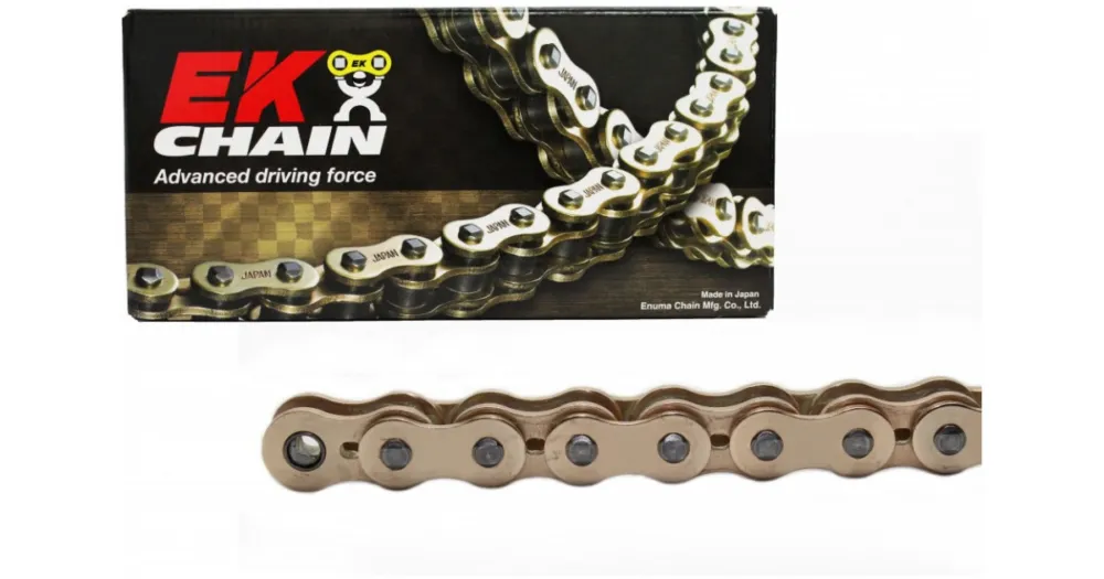Nakupujte Hned EK Chain qX-kroužkový řetěz OEM kvality EK 520 MVXZ2 122 článků, Zlato/Zlatý