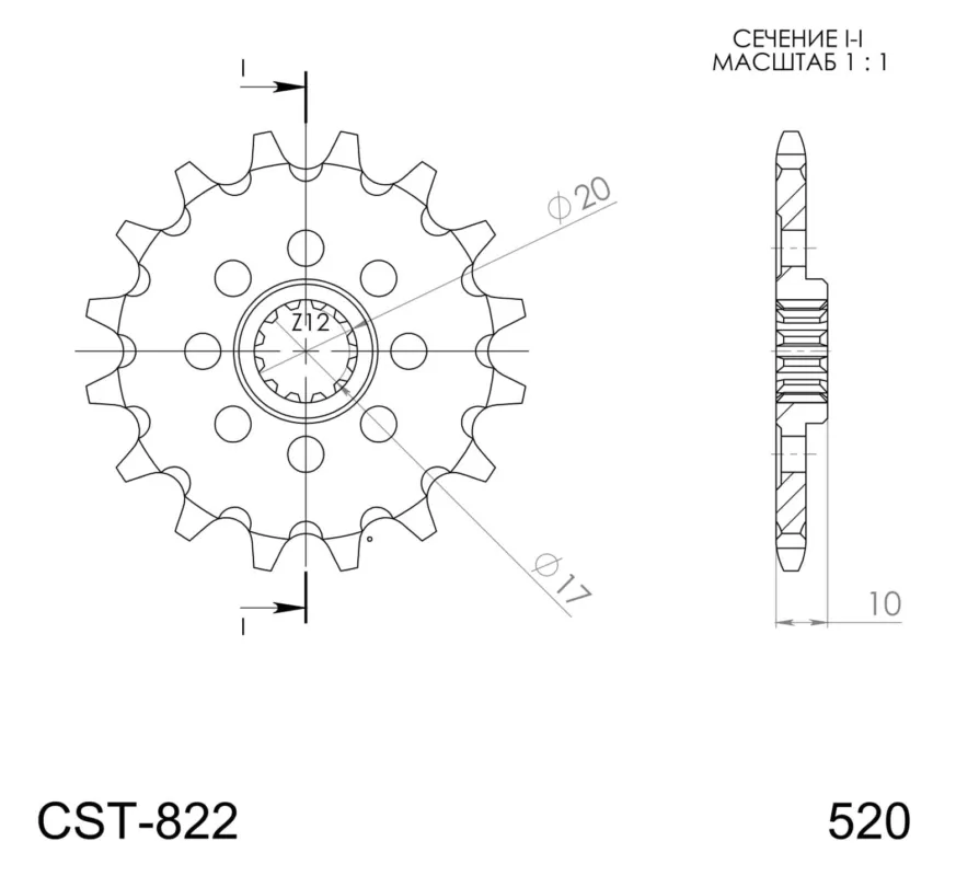 Řetězové kolečko SUPERSPROX CST-822:13 Oblíbený