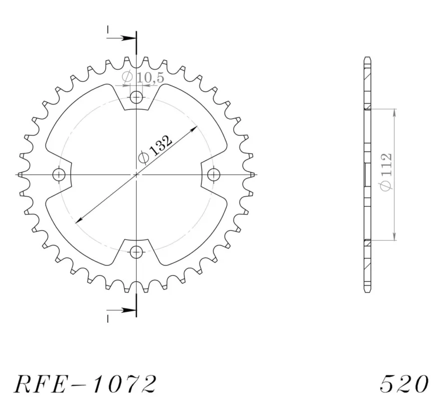 Akce Řetězová rozeta SUPERSPROX RFE-1072:38-BLK černý 38 zubů, 520