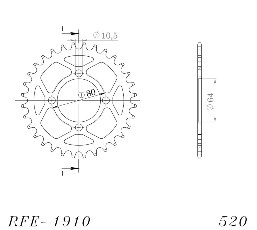 Řetězová rozeta SUPERSPROX RFE-1910:32-BLK černý 32 zubů, 520 Kup Teď