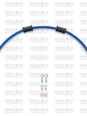 Hadice přední brzdy sada Venhill POWERHOSEPLUS SUZ-7017F-SB (1 hadice v sadě) modré hadice, chromové koncovky Omezená Nabídka