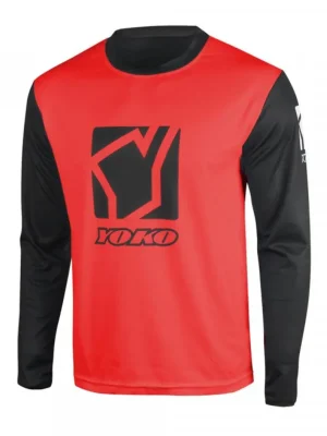 Nízká Cena Motokrosový dres YOKO SCRAMBLE černý / červený M