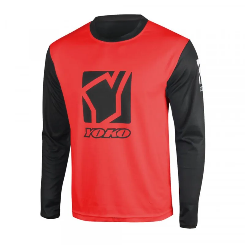 Nízká Cena Motokrosový dres YOKO SCRAMBLE černý / červený M