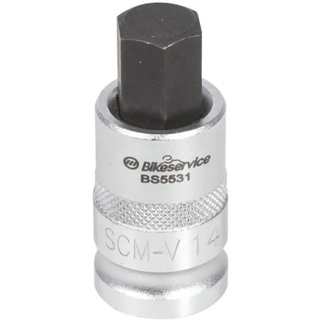 Značkový Nástavec na osy kol (6-ti hran, 14 mm) pro 1/2" ráčnu, BIKESERVICE