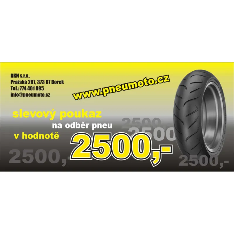 Ověřený Slevový poukaz 2500Kč
