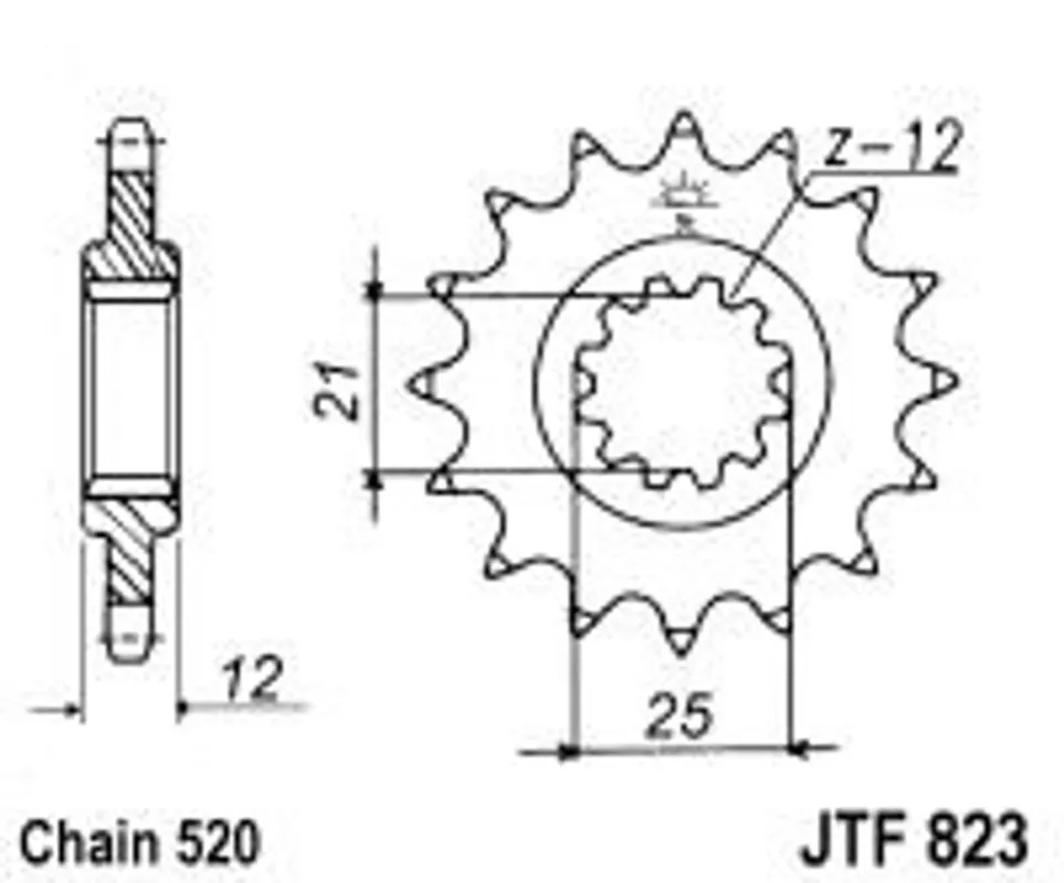 Řetězové kolečko JT JTF 823-14 14 zubů, 520 Časově Omezené