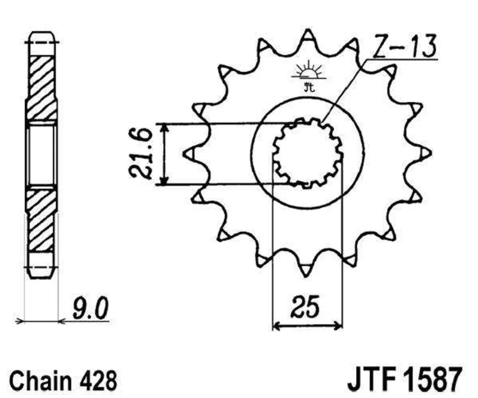 Řetězové kolečko JT JTF 1587-20 20 zubů, 428 Odeslání Ihned