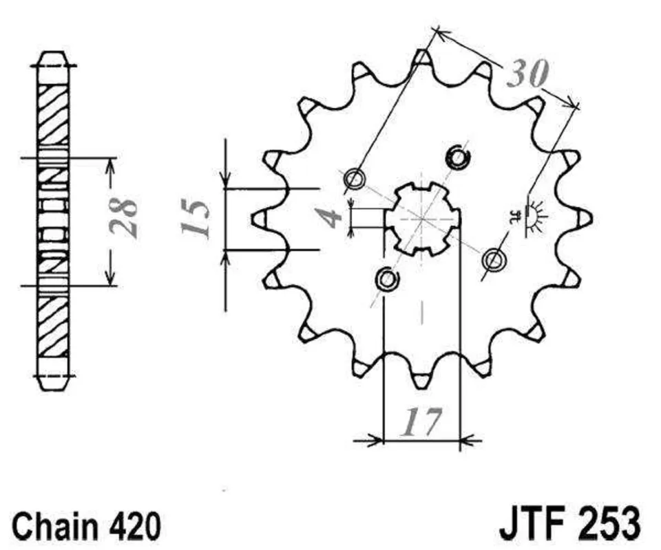 Řetězové kolečko JT JTF 253-12 12 zubů, 420 Nízká Cena