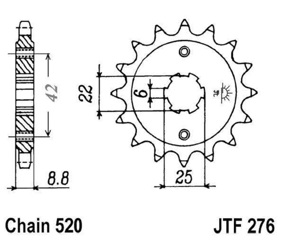 Hit Sezóny Řetězové kolečko JT JTF 276-15 15 zubů, 520