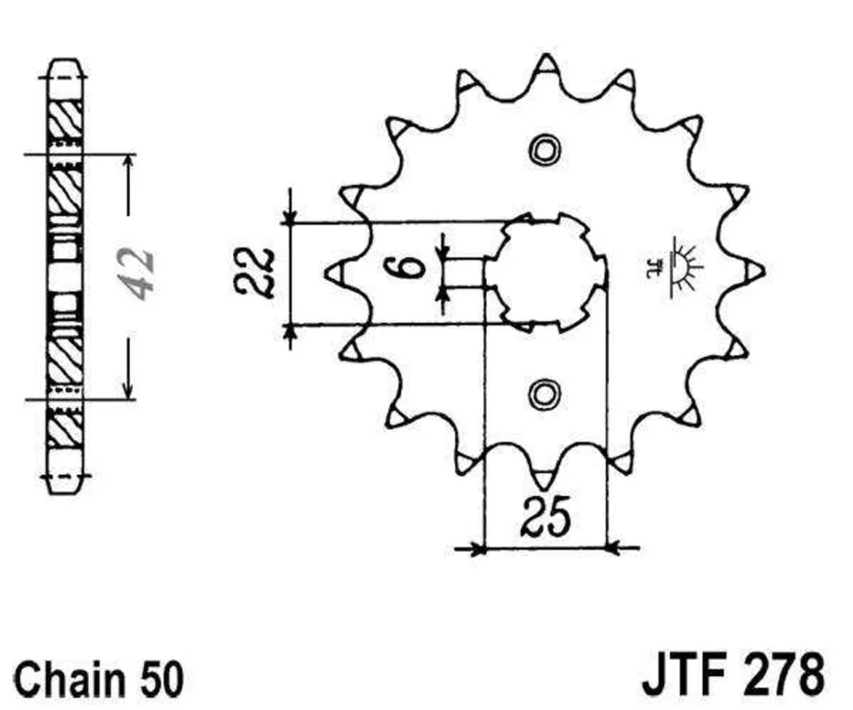 Zlevněný Řetězové kolečko JT JTF 278-15 15 zubů, 530