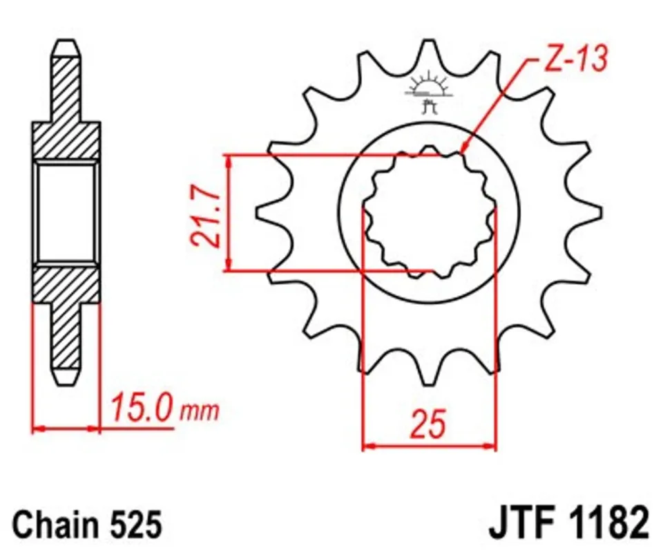 Řetězové kolečko JT JTF 1182-14 14 zubů, 525 Odeslání Ihned