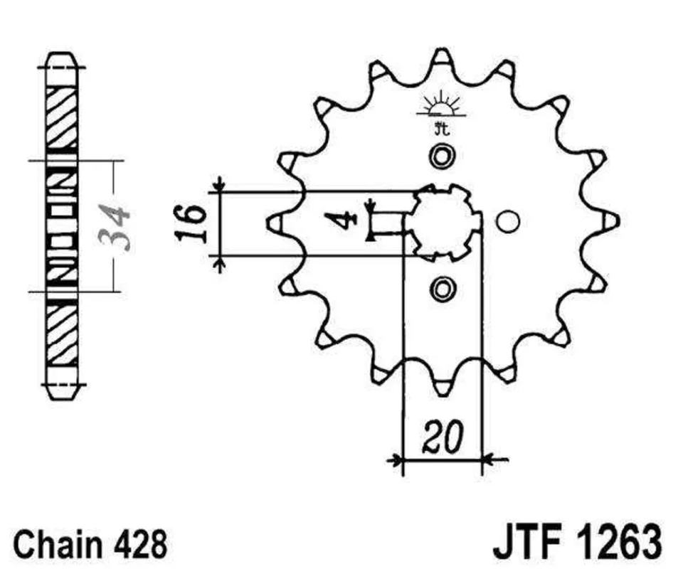 Doprava Zdarma Řetězové kolečko JT JTF 1263-14 14 zubů, 428